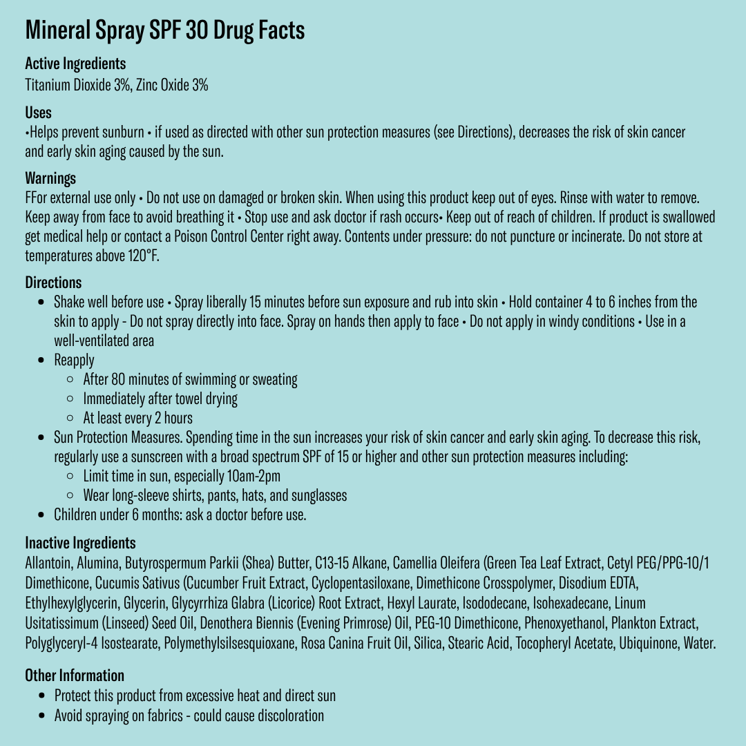 Bask SPF 30 Mineral Non-Aerosol Spray - Reef Safe Sunscreen