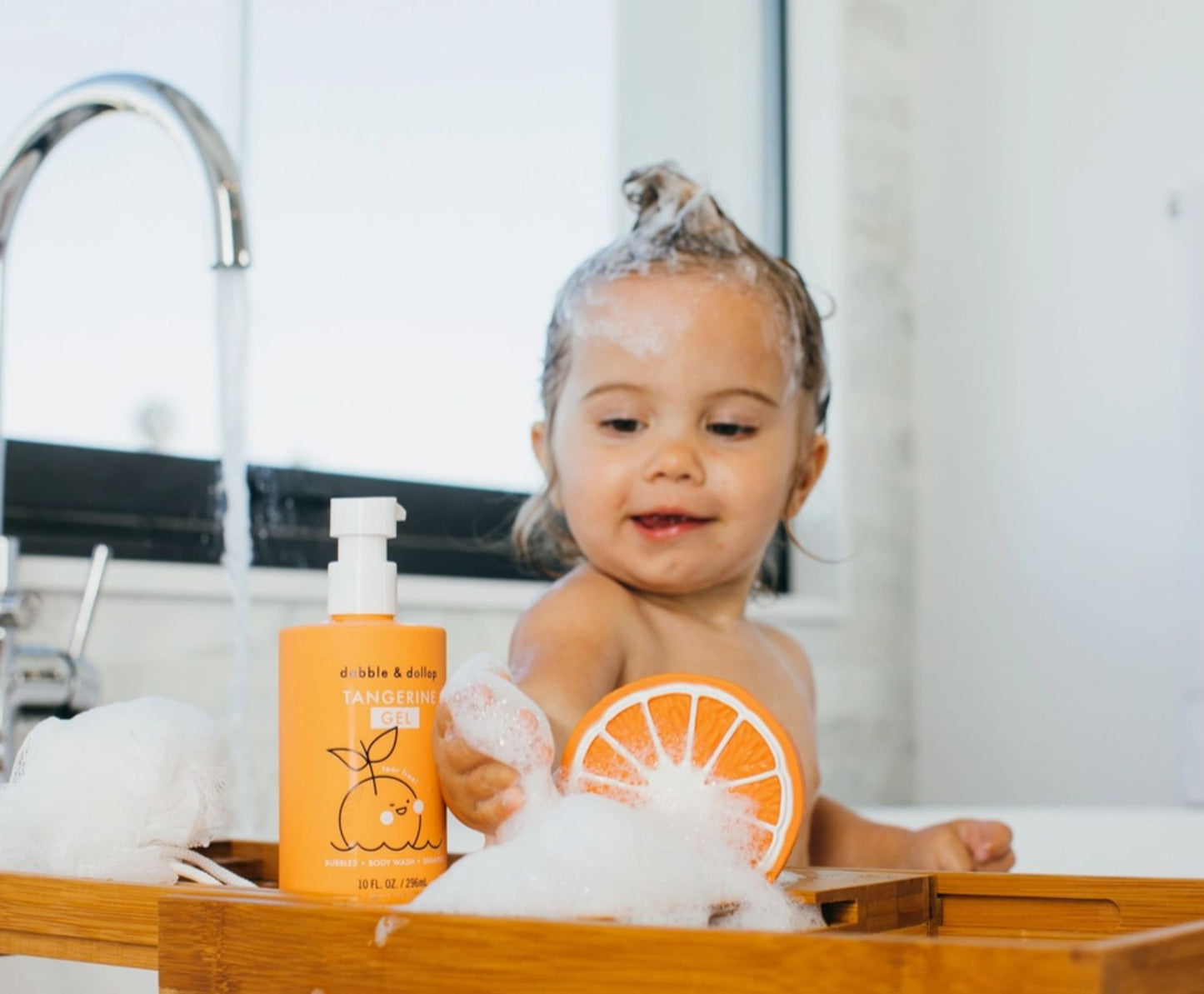 Dabble & Dollop All-Natural Tangerine Shampoo, Body Wash & Bubbles