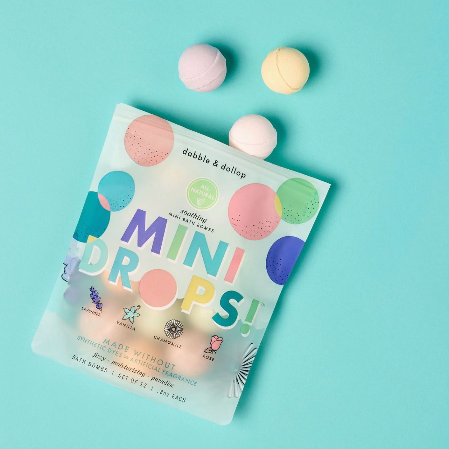 Dabble & Dollop Mini Drops® Bath Bombs - All-Natural Soothing Scents