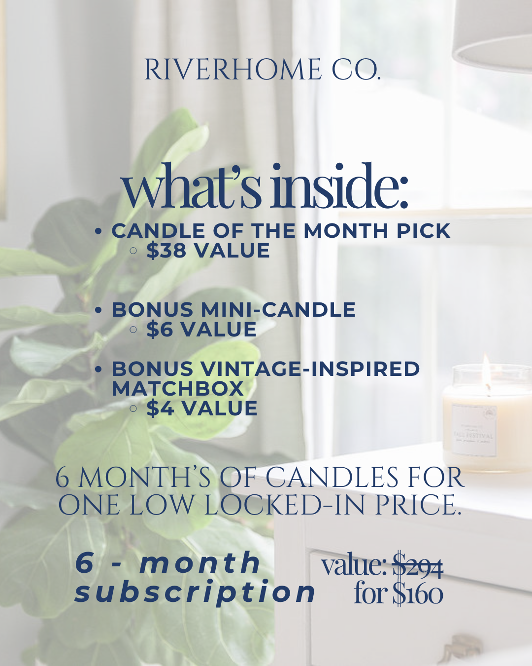 CANDLE OF THE MONTH CLUB SUBSCRIPTION BOX - 6 MONTHS