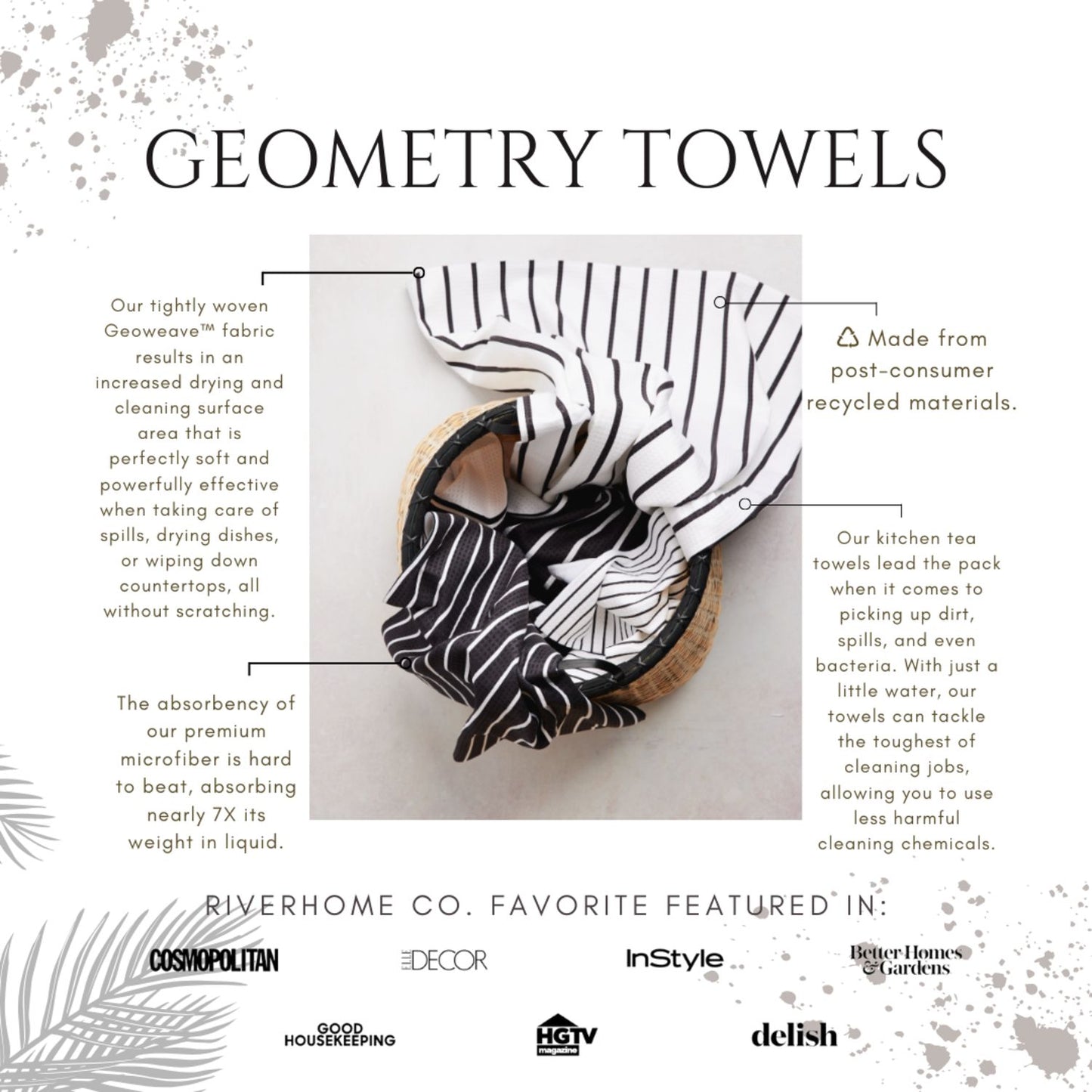 Geometry Lobster Stripe Tea Towel