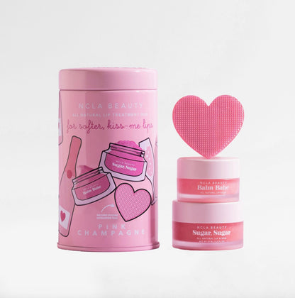 NCLA Pink Champagne Lip Care Set + Lip Scrubber