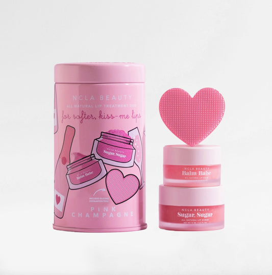 NCLA Pink Champagne Lip Care Set + Lip Scrubber