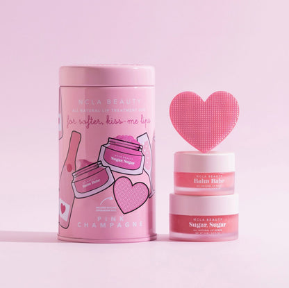 NCLA Pink Champagne Lip Care Set + Lip Scrubber