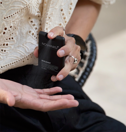 Every Noshinku is an ultra-hydrating hand sanitizer first — then a fragrance experience. No harsh alcohol dry-down. No synthetic scent masking. Just clean hands and a moment that’s worth taking.